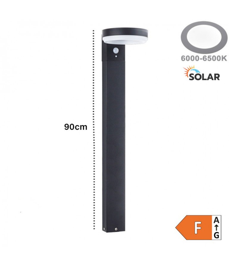 Baliza Solar LED CIRCULAR 90cm Sensor movimiento PIR - 1