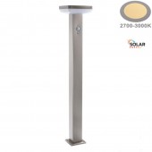 Baliza Solar LED CUADRADA INOX 80cm Sensor mov PIR