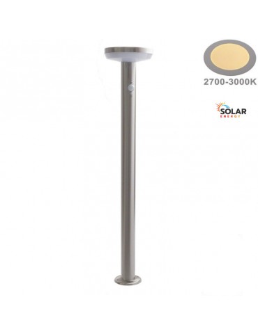 Baliza Solar LED CIRCULAR INOX 80cm Sensor mov PIR