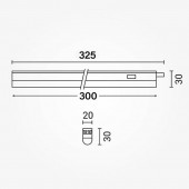Regleta LED T5 30cm 3,4W interruptor adosable - 5