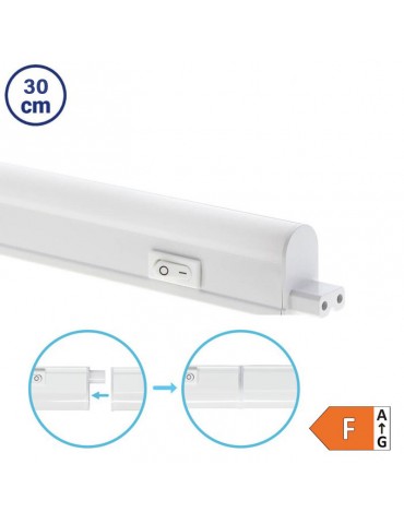 Regleta LED T5 30cm 3,4W interruptor adosable - 1
