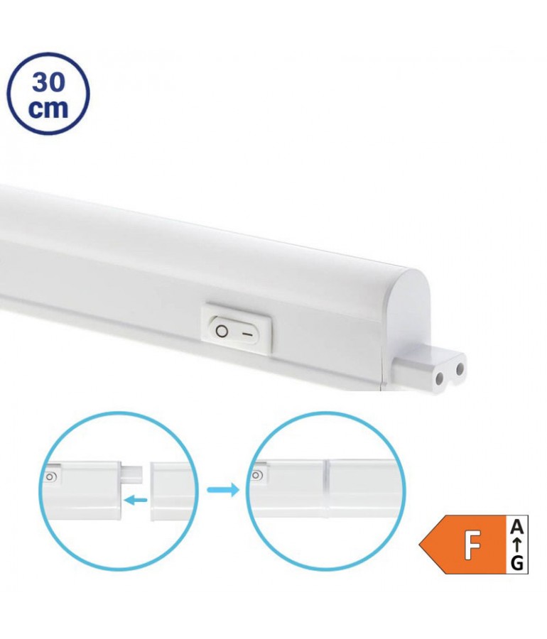 Regleta LED T5 30cm 3,4W interruptor adosable - 1