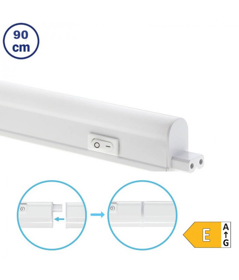 REGLETA LED T5 12W 90cm interconectable con interruptor - 1