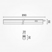 REGLETA LED T5 12W 90cm interconectable con interruptor - 3