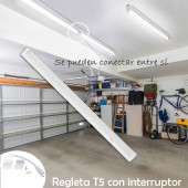 REGLETA LED T5 12W 90cm interconectable con interruptor - 4