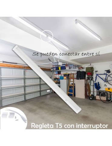REGLETA LED T5 12W 90cm interconectable con interruptor - 4