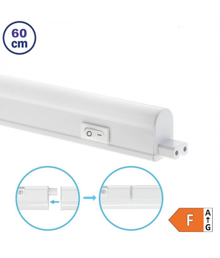 REGLETA LED T5 8W 60cm interconectable con interruptor - 1