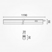 REGLETA LED T5 13W 120cm interconectable con interruptor - 6
