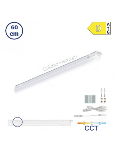 Regleta LED T5 60cm CCT 8W adosable interruptor - 1
