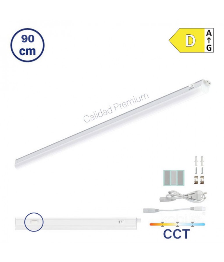 Regleta LED T5 90cm CCT 12W adosable interruptor - 1
