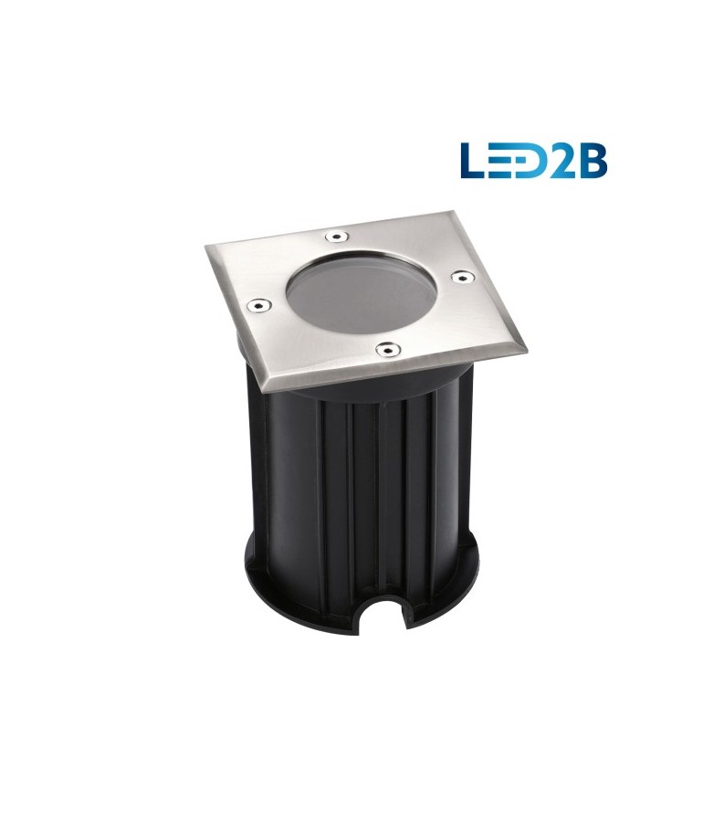 Foco suelo cuadrado empotrar GU10 IP67 inox - 1