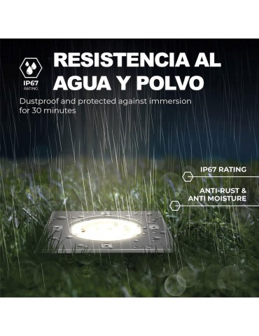 Foco suelo cuadrado empotrar GU10 IP67 inox - 2