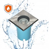 Foco suelo empotrar cuadrado GU10 IP65 inox - 7