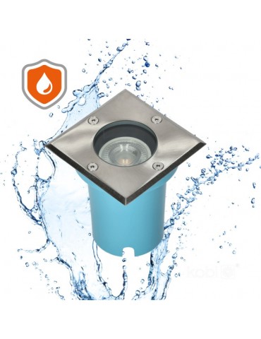 Foco suelo empotrar cuadrado GU10 IP65 inox - 7
