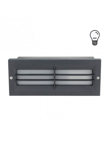 Aplique Muro E27 con rejilla Empotrar Rectangular - 1