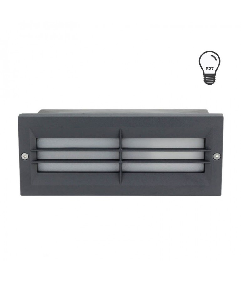 Aplique Muro E27 con rejilla Empotrar Rectangular - 1