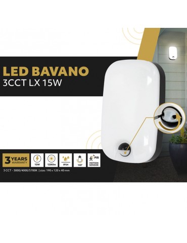LED PLAFON 15W 3CCT IP54 sensor de movimiento - 1