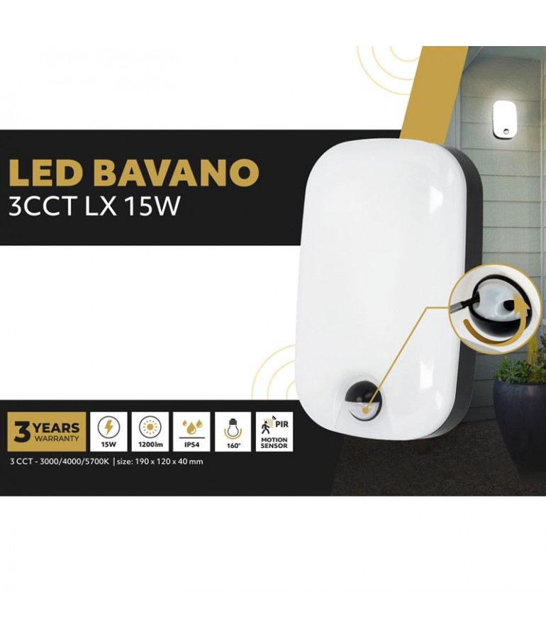 LED PLAFON 15W 3CCT IP54 sensor de movimiento - 1