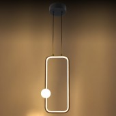 15W LED Lámpara colgante blanco cálido negro - 4