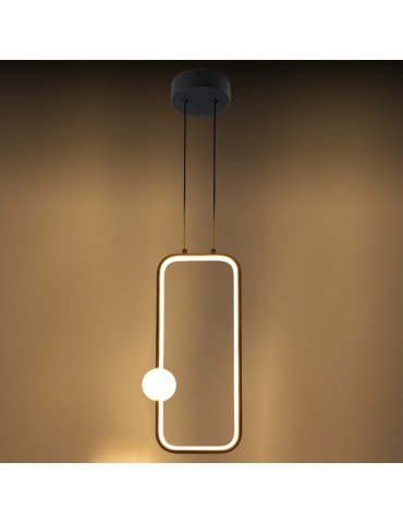 15W LED Lámpara colgante blanco cálido negro - 4