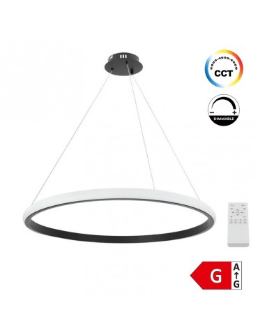 Lámpara 30W LED CCT colgante Regulable negro Ø50cm - 1