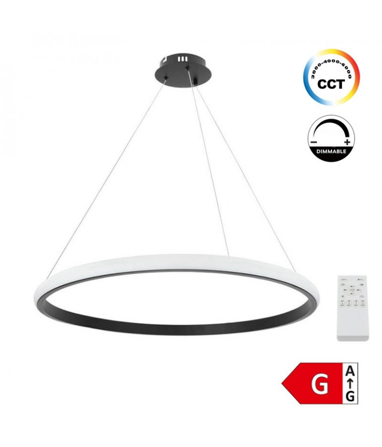 Lámpara 30W LED CCT colgante Regulable negro Ø50cm - 1