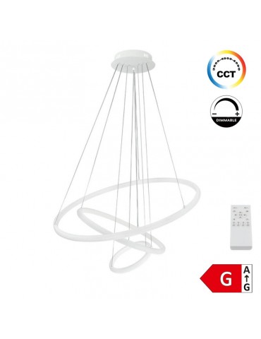 Lámpara 78W LED CCT colgante 3 Rings blanco Regulable - 1