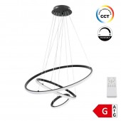 Lámpara 78W LED CCT colgante 3 Rings negro Regulable - 1