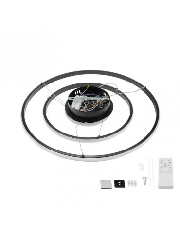 Lámpara 78W LED CCT colgante 3 Rings negro Regulable - 4