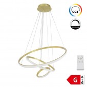 Lámpara 78W LED CCT colgante 3 Rings Gold Regulable - 1