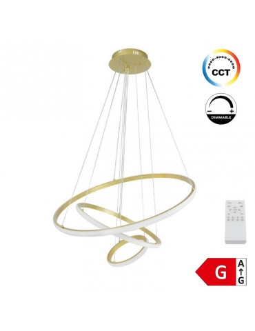 Lámpara 78W LED CCT colgante 3 Rings Gold Regulable - 1