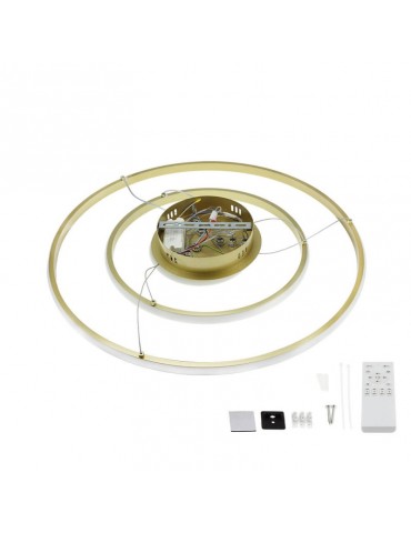 Lámpara 78W LED CCT colgante 3 Rings Gold Regulable - 4