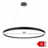 Lámpara 60W LED colgante 1m diámetro negro - 1