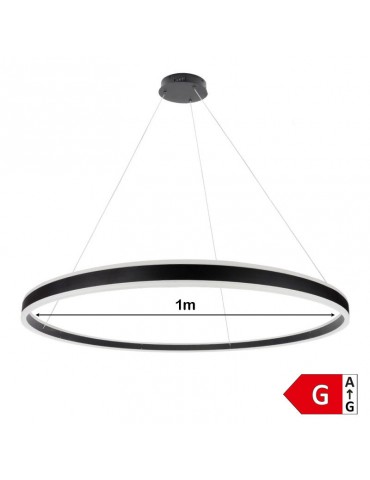 Lámpara 60W LED colgante 1m diámetro negro - 1