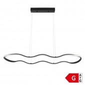 Lámpara 24W LED colgante 1m diámetro negro - 1