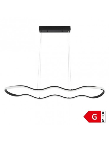 Lámpara 24W LED colgante 1m diámetro negro - 1
