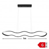 Lámpara 24W LED colgante 1m diámetro negro - 1
