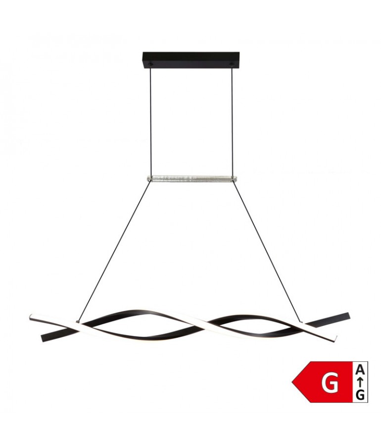 Lámpara 28W LED colgante 120cm blanco cálido negro - 1