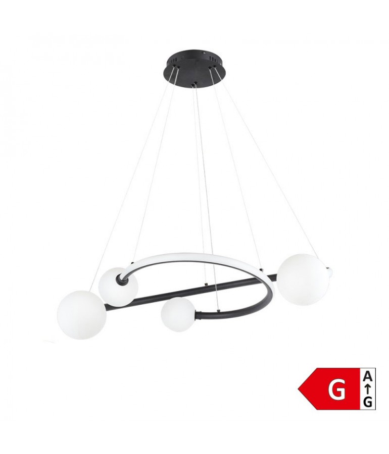 Lámpara 36W LED colgante Oval 2 negro - 1
