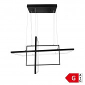 Lámpara 67W LED colgante Geo 80cm negro - 1