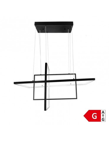 Lámpara 67W LED colgante Geo 80cm negro - 1