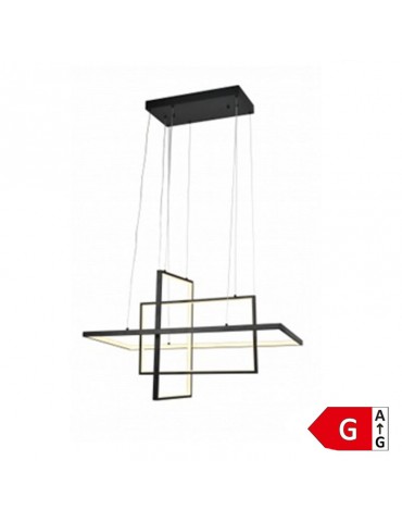 Lámpara 67W LED colgante Geo 80cm negro - 6