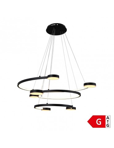 Lámpara 40W LED colgante Doble Oval negro - 1