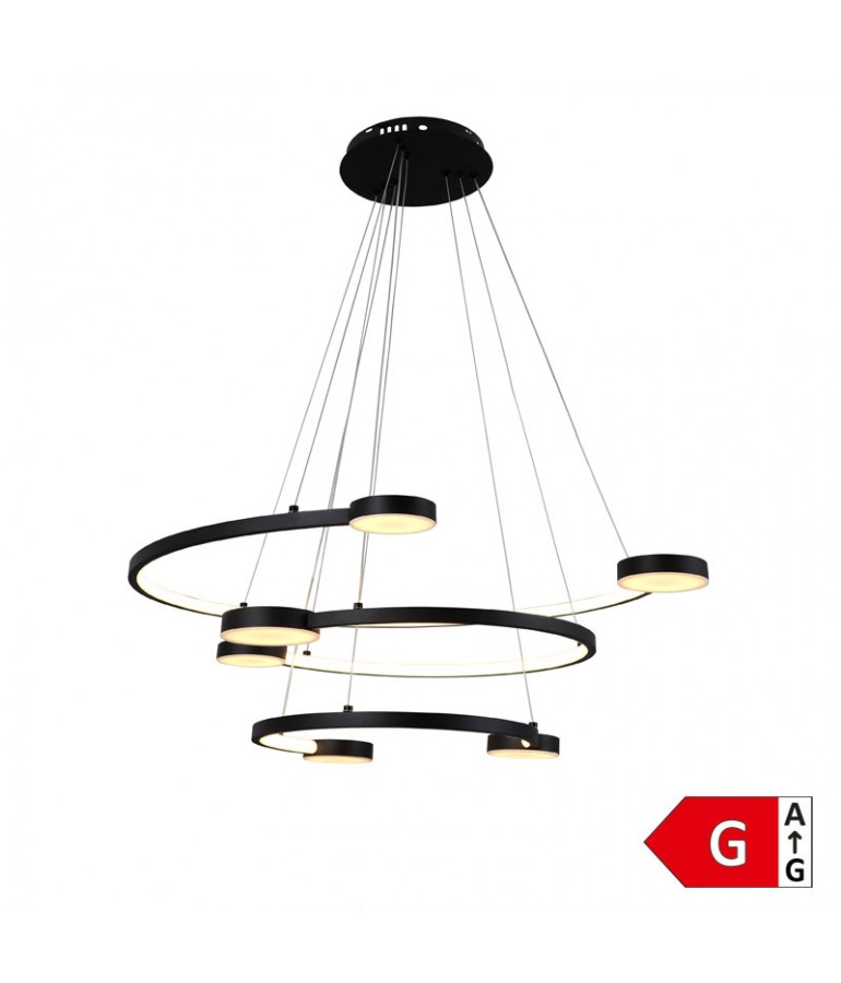 Lámpara 40W LED colgante Doble Oval negro - 1