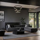 Lámpara 40W LED colgante Doble Oval negro - 2
