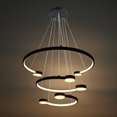 Lámpara 40W LED colgante Doble Oval negro - 3