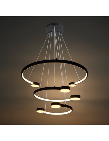 Lámpara 40W LED colgante Doble Oval negro - 3