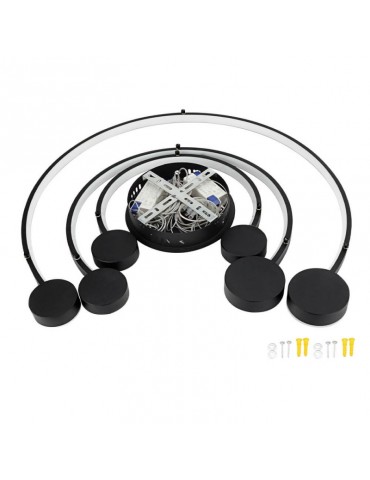Lámpara 40W LED colgante Doble Oval negro - 4
