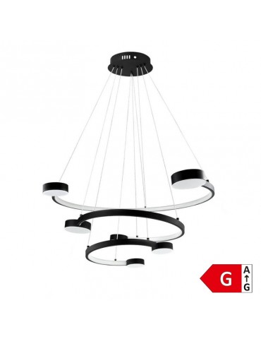 Lámpara 40W LED colgante Doble Oval negro - 5