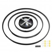 Lámpara 70W LED colgante 3 anillos negro calido - 5